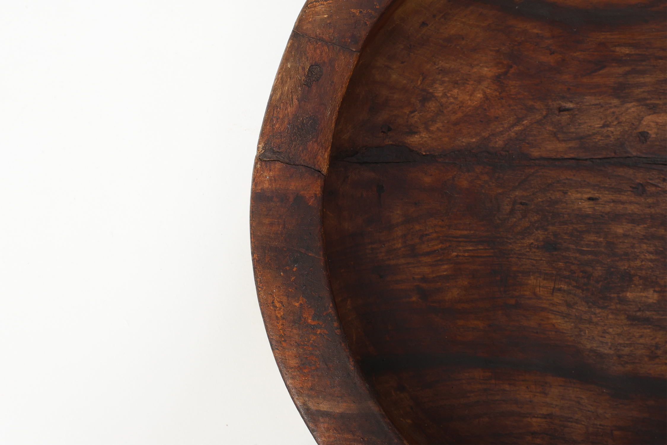 Large handcrafted solid wooden bowl in wabi wabi style, France ca. 1950thumbnail